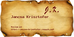 Jancsa Krisztofer névjegykártya